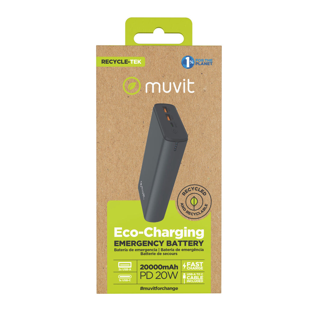Powerbank Muvit for Change DP200G-R-PD Black 20 W-5