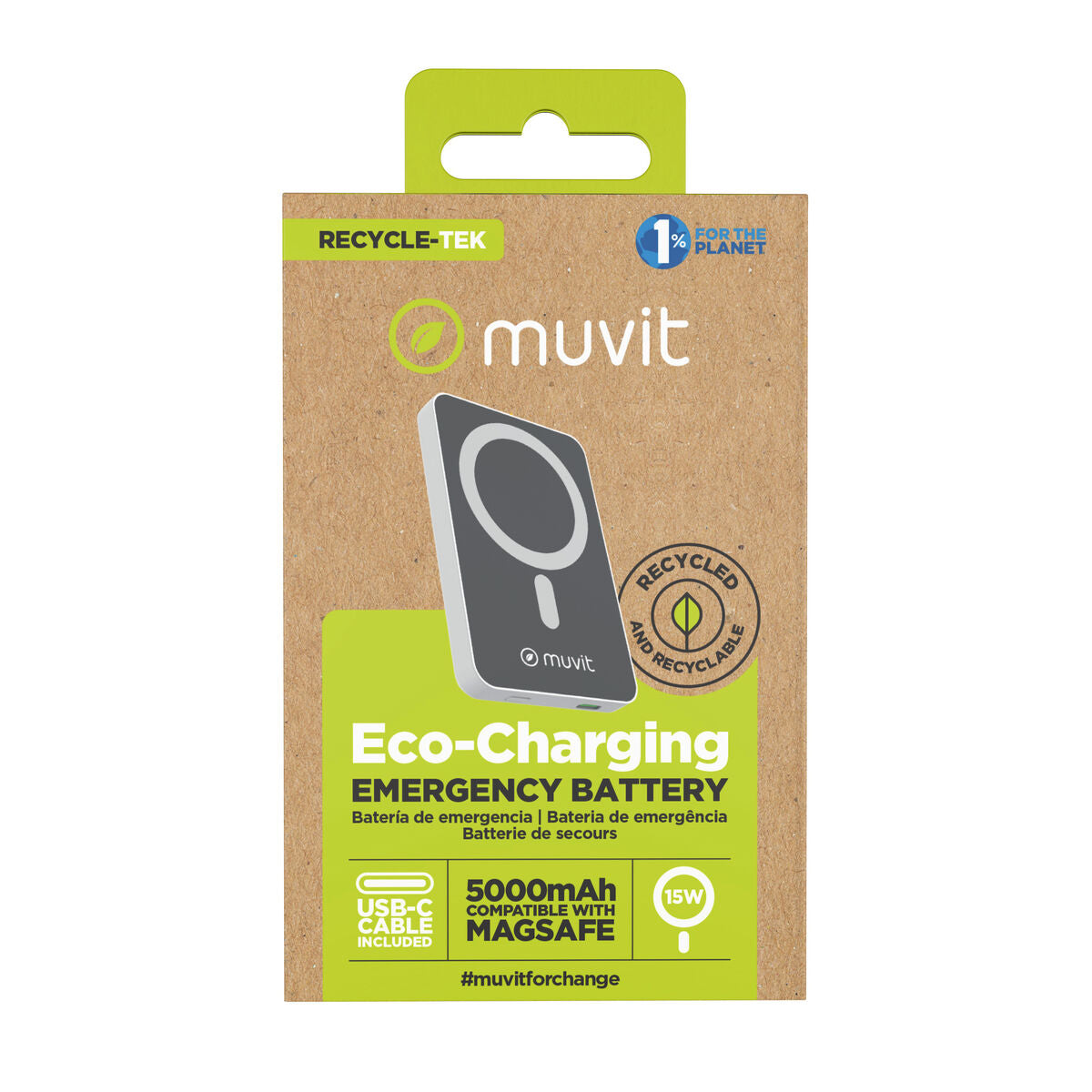 Powerbank Muvit for Change DP51AQ-R White 5000 mAh-2