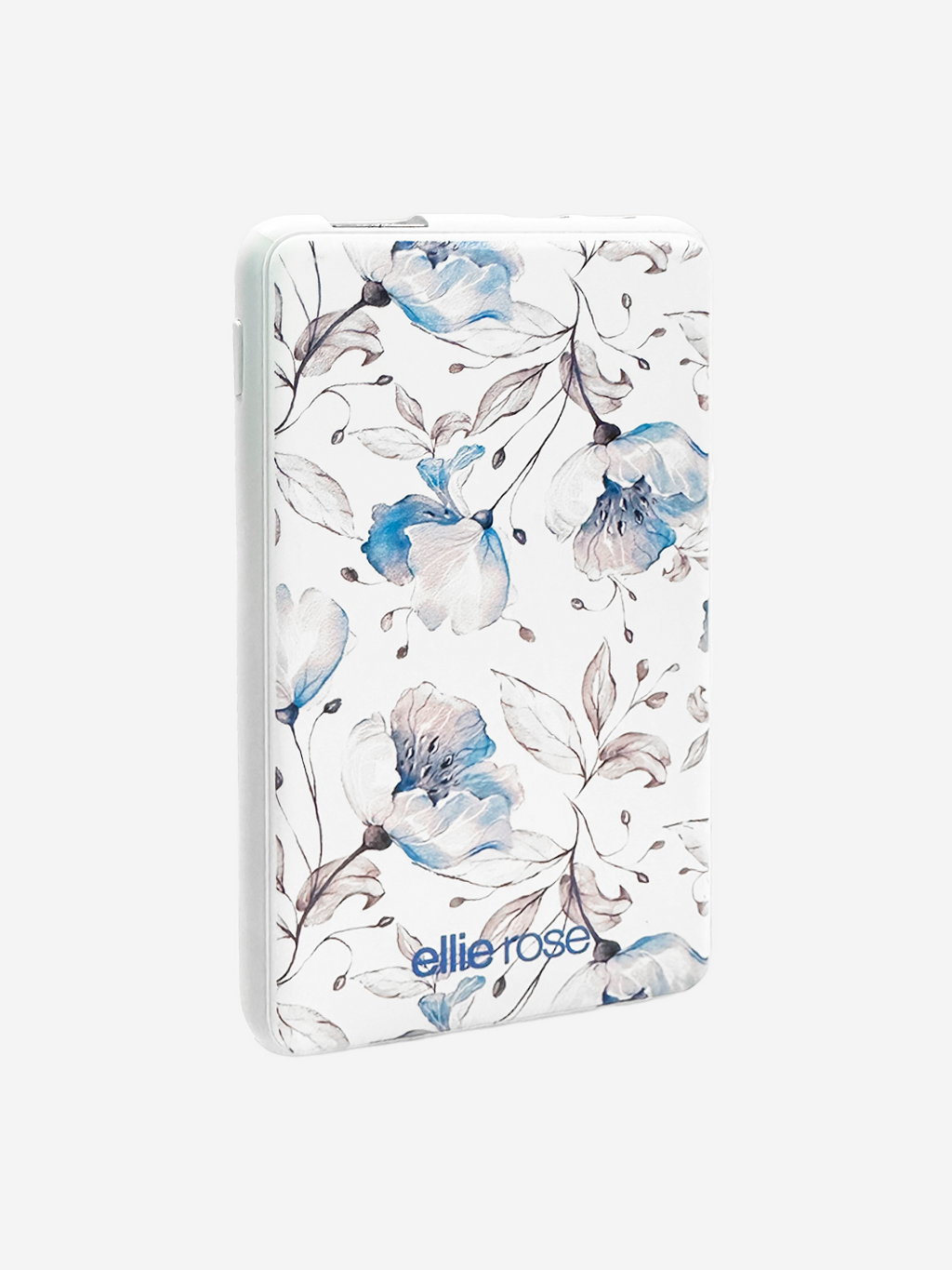 Blue Floral Power Bank 5000mah (USB-A + USB-C Ports)-0